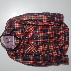Vintage  Ferranti Wool & Nylon Men's Long-Sleeve Button Plaid flannel